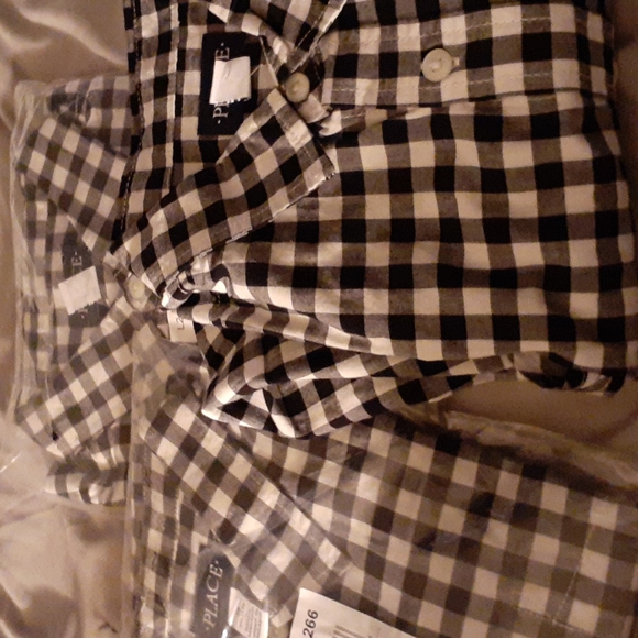 3 long sleeved black&white checked shirts sz16 - Picture 3 of 4